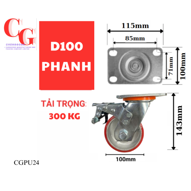 banh-xe-pu-d100-d125-d150-d200-loi-gang-cang-xoay-phanh